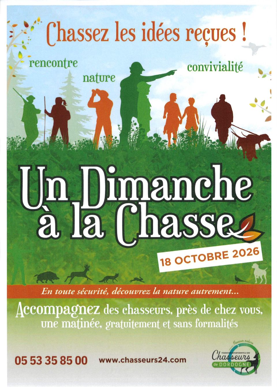 "Un dimanche à la chasse" le 18 octobre 2026, coupon d'inscription disponible à l'accueil de la mairie